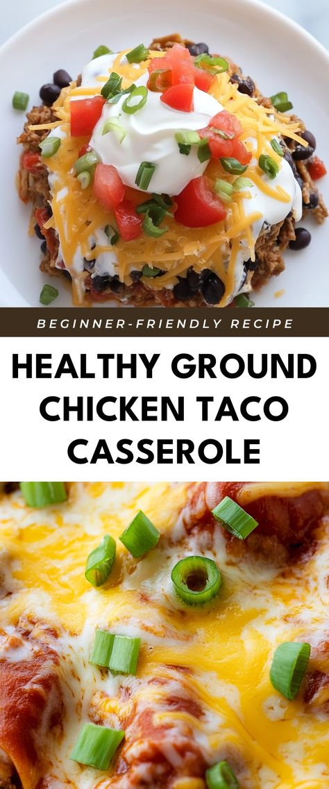 Image for Healthy Ground Chicken Taco Casserole Skinnytaste Ground Chicken Recipes, Ground Chicken Keto Recipes For Dinner, Ground Chicken Cream Cheese, Keto Ground Chicken Recipes Low Carb, Casseroles With Ground Chicken, Ground Chicken Meals Healthy, Dishes With Ground Chicken, Ground Chicken Rice Recipes, Healthy Dinner Recipes Ground Chicken