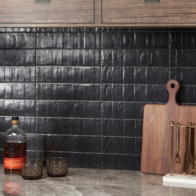 Speak Matter Leather Black 3x12 Black Tiles Kitchen, Black Backsplash, Affordable Tile, Matte Porcelain Tile, Decorative Wall Tiles, Indoor Tile, Matte Tile, Ivy Hill Tile, Black Tiles