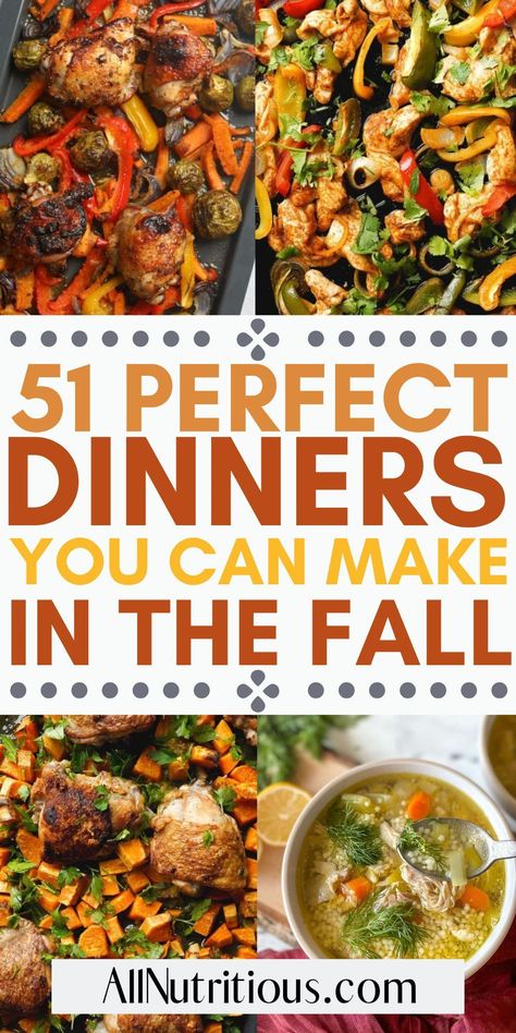 Discover a cornucopia of delicious, easy-to-make recipes for dinner to make in the fall. Let the vibrant colors and flavors of autumn infuse your dining experience with these quick and easy meals. Perfect for family gatherings or a dinner for two. Easy Fall Dinner Recipes, Healthy Fall Dinner, Easy Fall Dinners, Quick And Easy Meals, Fall Menu, Favorite Recipes Dinner, Fall Dinner Recipes, Healthy Fall, Winter Dinner