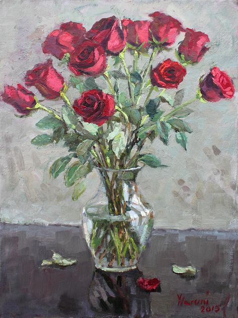 Red Roses Art, Acyrlic Painting, Roses And Violets, Painting The Roses Red, Roses Art, Rose Oil Painting, Red Rose Bouquet, Roses Drawing, Rose Art