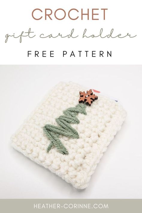 My Crochet Christmas Tree Gift Card Holder is a free pattern here on my blog! This beginner friendly holiday pattern is a quick way to add a handmade touch to your gifts! Scroll down for the free pattern. Small Christmas Tree Gift Ideas, Crochet Christmas Tree Gift Card Holder, Crochet Neighbor Christmas Gifts, Crochet Christmas Card Holder, Crochet Mitten Gift Card Holder, Free Crochet Gift Card Holder Patterns, Christmas Crochet Quick, Gift Card Crochet Holder, Crochet Christmas Gift Tags Free Pattern