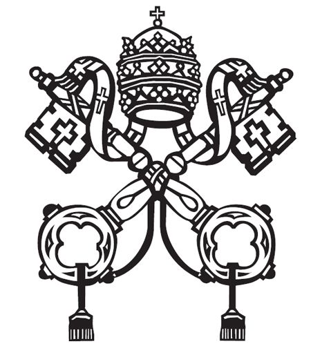 Papal Crest Shamrock Logo, Catholic Symbols, Key Tattoo, Lion Family, Alchemic Symbols, Golden Key, Crest Logo, Christian Symbols, Vatican City