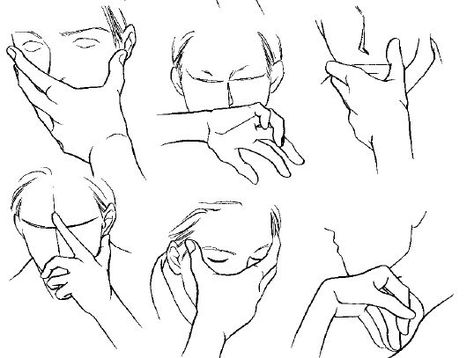 Hands On Face, Drawing Hands, Hand Drawing Reference, Drawing Faces, Hand Reference, Foto Poses, Anatomy Drawing, Poses References, Figure Drawing Reference