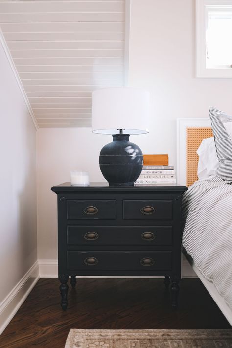 Want to elevate your bedroom decor? Look no further than Birch Lane! These nightstands are just one of the many stylish and functional pieces you can find on their website. Mismatched Dresser And Nightstand, Black Nightstand Bedroom, Black Nightstands, City Bedroom, Kelly In The City, Black Nightstand, Bedroom Updates, White Headboard, Master Decor