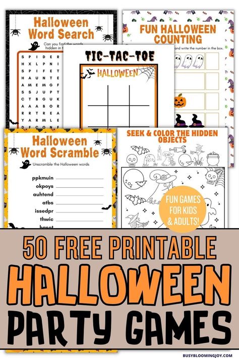 Fun Halloween party games & activities with free printables. Loads of free Halloween printables to choose from for toddlers & young kids plus free printable Halloween games for adults too, inc Halloween baby shower games. Halloween bingo & memory match printables, coloring pages, free printable templates for puppets, cute masks + Halloween decor, banner, tags. Best Halloween printable free templates for fun Halloween party activities. Halloween party games printables, kids & toddler activities. Free Printable Halloween Bingo Game, Halloween Party Nursing Home, Halloween Party Games For Classroom, Fun Halloween Activities For School, Halloween Pin The Tail Games Diy, Printable Halloween Games For Adults, Free Halloween Bingo Printables, Halloween Games Free Printable, Halloween Memory Game Free Printable