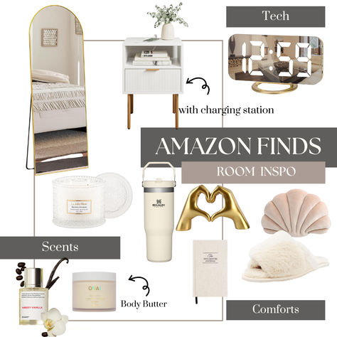 Elevate your bedroom with these stunning beige decor finds from Amazon! Perfect for creating a tranquil and aesthetic atmosphere, this collection of items seamlessly blends style and comfort. Ideal for a teen's bedroom or any room in need of a chic update. Get inspired and transform your space into a serene sanctuary today! 🌟🏡 #RoomInspo #TeenBedroomIdeas #Aesthetic #vanilla Vanilla Girl Room Decor, Teen Bedroom Aesthetic, Amazon Must Haves For Bedroom, Vanilla Girl Bedroom, Amazon Finds Room Decor, Beige Decor, Vanilla Body Butter, Aesthetic Atmosphere, Beige Bedroom