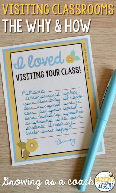 Buzzing with Ms. B: Visiting Classrooms: The Why and the How - If you're a new instructional coach, or new to a campus, or you have new teachers, or for a whole slew of reasons, you probably have a lot of questions. The most important question to you Teacher Feedback From Principal, Instructional Coach Gifts For Teachers, Instructional Coach Office Decor, Literacy Coach Office, Instructional Coach Office, School Leadership Principal, Instructional Coaching Tools, Math Instructional Coach, Reading Coach