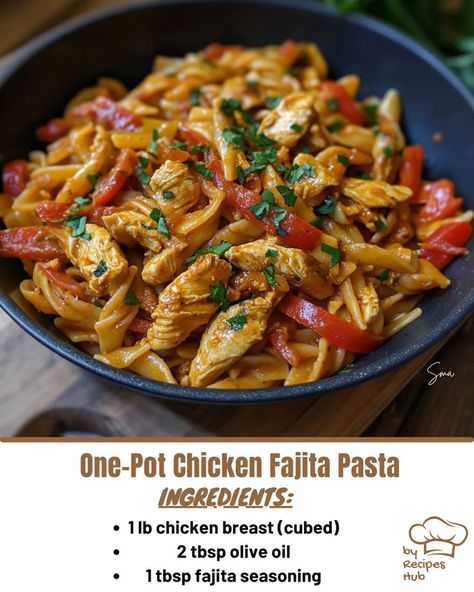 One-Pot Chicken Fajita Pasta One Pot Chicken Fajita Pasta, Chicken Fajita Pasta Recipe, Fajita Pasta, Chicken Fajita Pasta, Mexican Casserole Recipe, Chicken Parmesan Pasta, Chicken Pasta Bake, Dish Warmer, Chicken Fajita