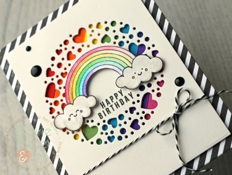 Rainbow Birthday Cards Handmade, Rainbow Birthday Card Ideas, Rainbow Birthday Cards, Rainbow Birthday Card, Rainbow Cards, Rainbow Order, Brush Markers, Rainbow Card, Watercolor Ideas