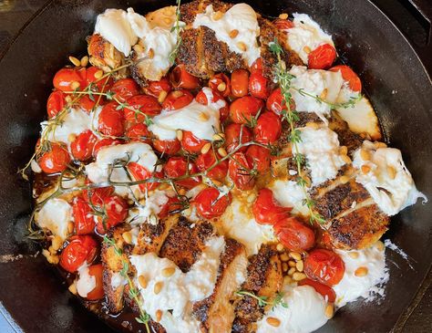 Chicken Tomato Burrata, Pesto Chicken Saltimbocca With Burst Tomatoes And Burrata, Burrata Stuffed Chicken, Chicken And Burrata, Chicken With Burrata, Burrata And Chicken Recipe, Chicken And Burrata Recipes, Burrata Chicken Recipe, Chicken Burrata Recipe