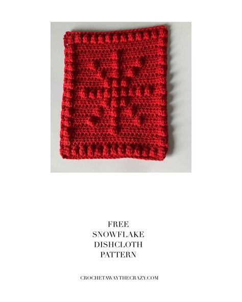 Let It Snow, Free Snowflake Dishcloth Crochet Pattern - Krissy Hill Designs @ Crochet Away the Crazy Colorwork Knitting Patterns, Dishcloth Patterns Free, Bobble Stitch Crochet, Bobble Crochet, Christmas Crochet Patterns Free, Simply Crochet, Dishcloth Crochet Pattern, Crochet Xmas, Potholder Patterns