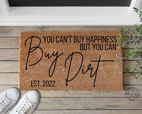 Buy Dirt, New Home Build, Door Mat Diy, Build Projects, Closing Gift, Layered Rugs, Western Homes, Closing Gifts, Welcome Mat