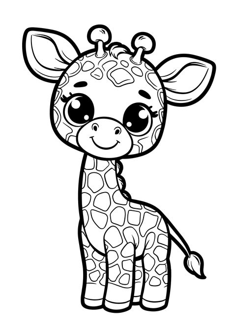 Simple Giraffe - Free Coloring Page Giraffe Coloring Pages Free Printable, Zebra Coloring Pages, Jungle Coloring Pages, Safari Clipart, Giraffe Clipart, Zoo Coloring Pages, Lion Coloring, Giraffe Coloring Pages, Giraffe Colors