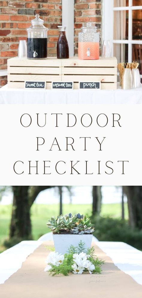 60th Bbq Party Ideas, 30th Backyard Party, Bbq Dinner Party Decor, How To Keep Condiments Cold At A Party, Garden Party Checklist, Hosting Bbq Backyard Parties, Garden Party Bbq, Bbq Setup Ideas, Backyard Party Set Up