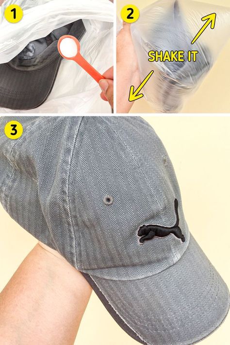 If you usually wear a cap, either to shade yourself from the sun or while you’re doing exercise, it will probably end up dirty or getting some dust on it. 5-Minute Crafts will teach you different methods to wash your baseball cap and keep it clean, without it getting ruined. Baseball Cap Hairstyles, Keep It Clean, Sweat Stains, Do Exercise, A Cap, Soft Bristle Brush, Cap Hair, Shake It Off, 5 Minute Crafts