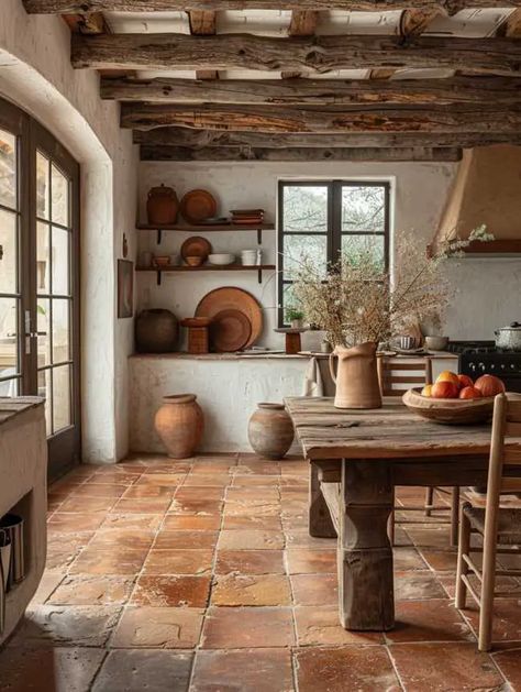 Brick Floor Interior, Terazzo Floor Interior, Dining Room Flooring Ideas, Dining Room Flooring, Room Flooring Ideas, Black And White Flooring, House Additions, Rock Floor, Tiny Farmhouse