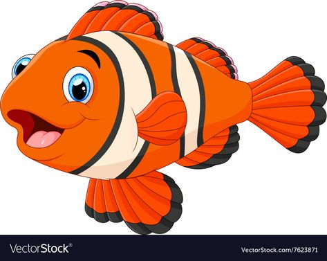 Clown Fish Cartoon, Fish Cartoon Images, Fish Cartoon, Image Of Fish, Cartoon Sea Animals, Cartoon Download, Cartoon Fish, Cute Clown, Fishing Pictures