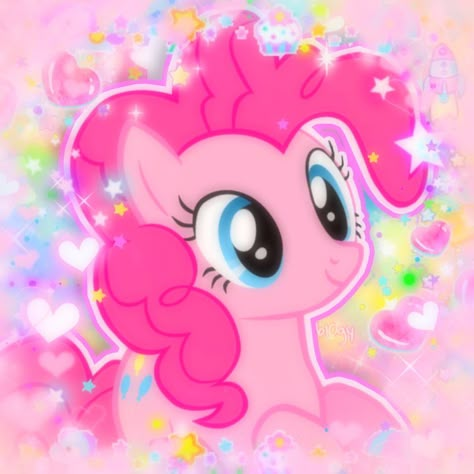 Kidcore Aesthetic Wallpaper, Pinkie Pie Pfp, Pink Pie, My Little Pony Wallpaper, My Lil Pony, Mlp Fan Art, Kawaii Core, Mlp Pony, My Little Pony Pictures