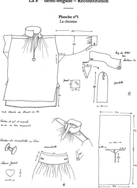 Pirate Shirt Sewing Pattern, Pirate Shirt Pattern, Historical Clothing Patterns, Medieval Shirt, 18th Century Costume, T Shirt Pattern, 18th Century Clothing, 18th Century Fashion, Costume Patterns