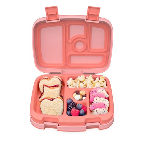 The Bentgo® Kids Lunch Box is an innovative bento-style lunch box designed for active kids on-the-go. With 5 portion-perfect compartments, it organically inspires parents to pack a more wholesome, balanced lunch for growing kids to take and enjoy at school, the park, and more. Pack everything from a half sandwich or wrap, fruits and veggies, plus snacks, dip, or dessert. The best part is that this leak-proof lunch box allows you to pack saucy foods like applesauce, yogurt, hummus, and more witho Bentgo Kids, Lunch Box With Compartments, Portion Sizes, Kids Lunchbox, Bento Box Lunch, Bento Lunch, Kids Lunch, School Lunch, Lunch Boxes