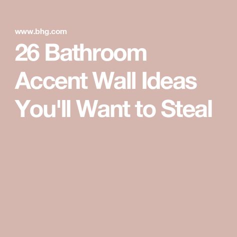 26 Bathroom Accent Wall Ideas You'll Want to Steal Bathroom Decor Ideas Wallpaper, Small Bathroom Statement Wall, Tile On Bathroom Wall Behind Vanity, Powder Room Tile Accent Wall, Bathroom Accent Walls Ideas, Accent Tile Bathroom Wall Shower Ideas, Accent Wall Powder Room Ideas, Green Wallpaper Bathroom Ideas, Accent Wall In Bathroom Small Spaces