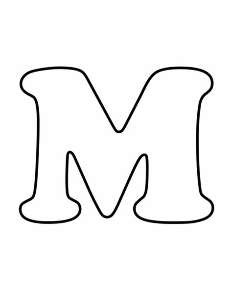 Letters for coloring: M Letter Stencils Printables, Stencil Lettering, Kids Activity Center, The Letter M, Alphabet Templates, Printable Alphabet Letters, Free Printable Letters, Alfabet Letters, Printable Alphabet