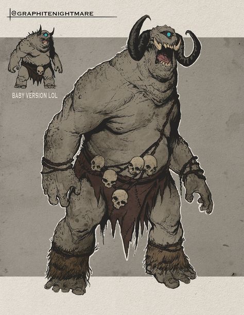 ArtStation - Cyclops , Ben Garriga Giant Humanoid Monster Concept Art, Giants Character Design, Cyclops Mythology Art, Fantasy Ogre Art, Ogre Concept Art, Cyclops Concept Art, Dnd Cyclops, Cyclops Dnd, Fantasy Cyclops