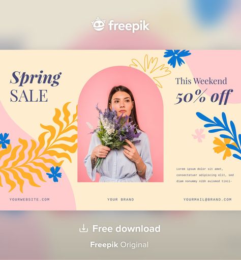 Spring Sale Poster, Spring Sale Banner, Banner Drawing, Sale Flyer, Creative Poster Design, Sale Banner, Creative Posters, Spring Sale, Banner Template