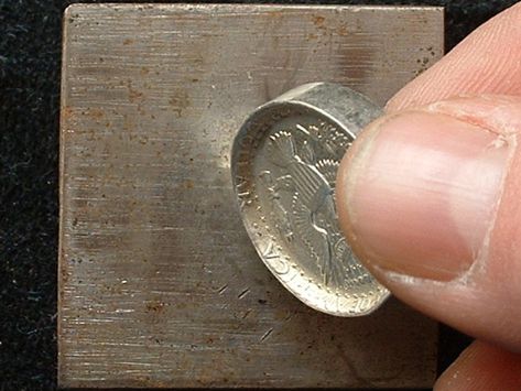 Coin Ring Diy, Penny Craft, Coin Ring Tools, Fork Jewelry, Silver Coin Ring, Diy Tech, Coin Art, Tech Blog, How To Make Rings