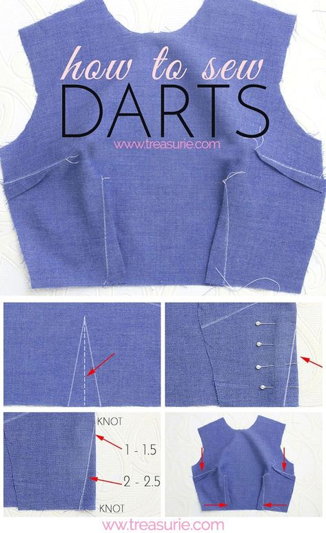 How To Sew Darts, Sewing Darts, Diy Sy, Projek Menjahit, Haine Diy, Costura Fashion, Sew Ins, Beginner Sewing Projects Easy, Kleidung Diy