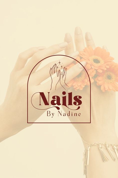 Modern Feminine Nail Artist Logo logobook Nail Art Business, Nail Logos Ideas, Small Nail Art, Business Card Logo Design, Make Your Own Logo, Handmade Logo, Salon Logo Design, Logo Minimalista, Small Nail