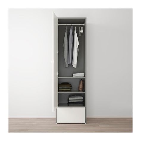 IKEA VISTHUS wardrobe Easy to assemble. Accent Closet, Tiny House Closet Ideas, Tall Wardrobe, Tiny House Closet, Garderobe Diy, Free Standing Wardrobe, Ikea Malm Dresser, Single Wardrobe, Malm Dresser