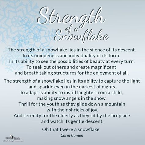 Poems About Snowflakes, Poem About Snowflakes, Snowflake Gift Ideas, Snowflake Quotes Inspirational, Snowflake Sayings, Snowflake Meaning, Snowflake Quotes, Snowflake Poem, Every Snowflake Is Different