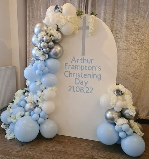 Christening Balloon Decorations, Baby Christening Decorations, Christening Decorations Boy, Baby Boy Christening Decorations, Boy Christening Decorations, Girl Christening Decorations, Bautizo Ideas Boy, Christening Themes, Christening Balloons