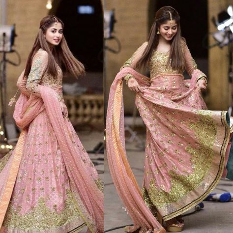 Sajal Ali Dresses, Manish Malhotra Dresses, Walima Bride, Ahad Sajal, Dresses Light Pink, Saboor Ali, Sajal Ahad, Sajjal Ali, Bridal Lehenga Online