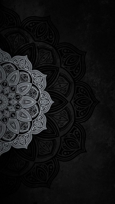 Black Mandala Wallpaper, Mandala Iphone Wallpaper, J Tattoo, Black Mandala, Seni Pop, Dark Background Wallpaper, Mandala Wallpaper, Wallpaper Texture, Original Iphone Wallpaper