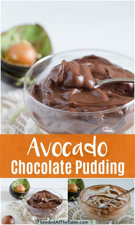 Avocado Cacao Pudding, Cooking With Avocado, Avocado Pudding Chocolate, Chocolate Avocado Pudding, Avocado Dessert, Avocado Chocolate Pudding, Avocado Pudding, Avocado Chocolate, Dairy Free Dessert