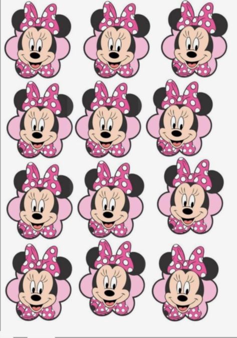 Mini Mouse Cupcakes Toppers, Minnie Mouse Cake Topper Free Printable, Minnie Mouse Cake Topper Printable, Topper Mini Mouse, Minnie Mouse Topper, Pink Minnie Mouse Birthday Party, Minnie Mouse Themed Birthday Party, Topper Minnie Mouse, Minnie Mouse Template