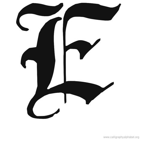 Old English E Tattoo, Capital E Font, E Letter Design Fonts, E Font Letter, E Calligraphy Letter, E Design Letter, Letter E Calligraphy, E Tattoo Letter, Calligraphy E