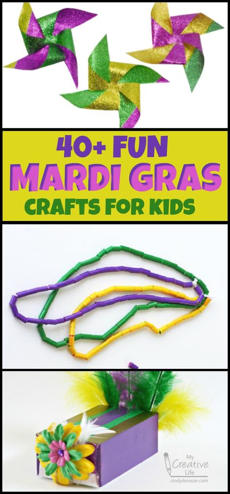 Over 40 fun, kid-friendly crafts and recipes for Mardi Gras! Mardi Gras Arts And Crafts For Kids, Preschool Mardi Gras Crafts, Mardi Gras Kids Crafts, Mardi Gras Kids Party, Mardi Gras Art Projects For Kids, Mardi Gras Crafts For Adults, Mardi Gras For Kids, Mardi Gras Activities For Kids, Mardi Gras Crafts For Kids