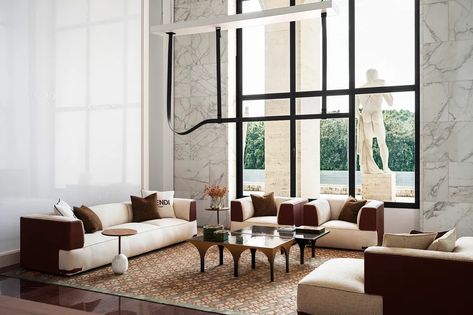 Fendi Casa - ELLE DECOR Fendi Casa, Sofa Styling, Furniture Styles, Small Tables, Cozy Living Rooms, Elle Decor, New Chapter, Image Search, Google Images