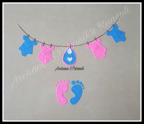 Baby Shower Rangoli Ideas, Welcome Baby Rangoli, Baby Welcome Rangoli, Baby Shower Rangoli Designs, Baby Shower Rangoli, God Bharai, Simple Baby Shower Decorations, Baby Nail Art, Welcome Rangoli