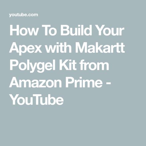 How To Build Your Apex with Makartt Polygel Kit from Amazon Prime - YouTube Nail Art Acrylic Nails, Purple Gloves, Nail Art Acrylic, Art Acrylic, How To Do Nails, Amazon Prime, How To Build, Acrylic Nails, Gloves