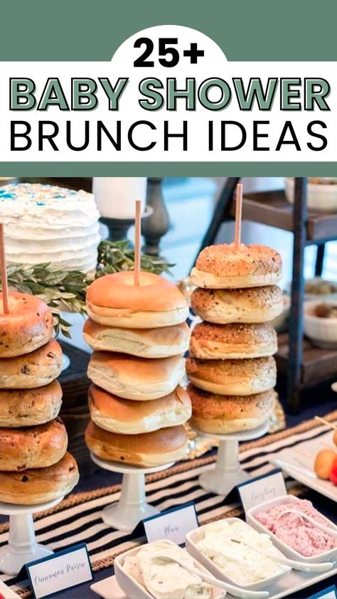 Host the perfect baby shower brunch with our delightful ideas! Explore a charming baby shower menu featuring a bagel bar, mimosa bar, and waffle station. From savory to sweet, find the best brunch recipes and decor inspiration for a memorable celebration. Bridal Brunch Food Table, Brunch List Ideas, Easy Baby Shower Breakfast Food, Bridal Shower Brunch Food Ideas Breakfast Recipes, Brunch Ideas Family, Bagel Baby Shower Brunch, Salty Brunch Ideas, Mimosa Baby Shower Ideas, Easy Brunch Foods For Party