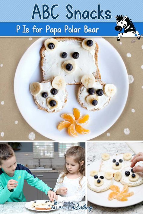 Polar Bear Snacks, Abc Snacks, Polar Bear Food, Preschool Recipes, Polar Bears Activities, Winter Animal Crafts, Preschool Cooking, Theme Snack, Animal Snacks