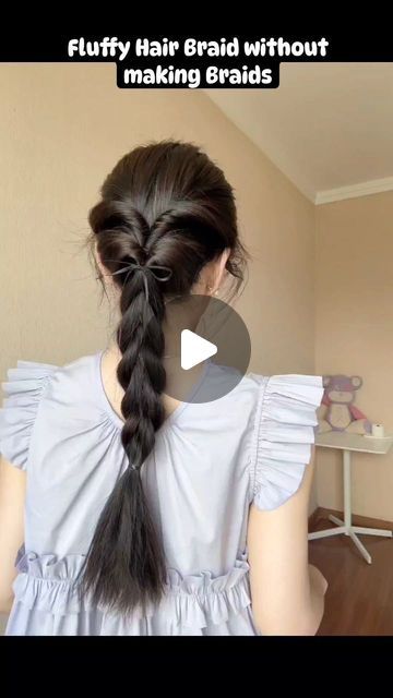 Unicorn Salon 🦄 | Learn how to create a Fluffy Hair Braid without actually braiding! ✨👱‍♀️ Start by taking hair from both sides of your ears, not the middle,... | Instagram Messy Braided Hairstyles, Hairband Hairstyle, Braided Mohawk Hairstyles, Very Easy Hairstyles, Middle Hair, Hair Style On Saree, Nurse Hairstyles, Side Braid Hairstyles, Ponytail Hairstyles Easy