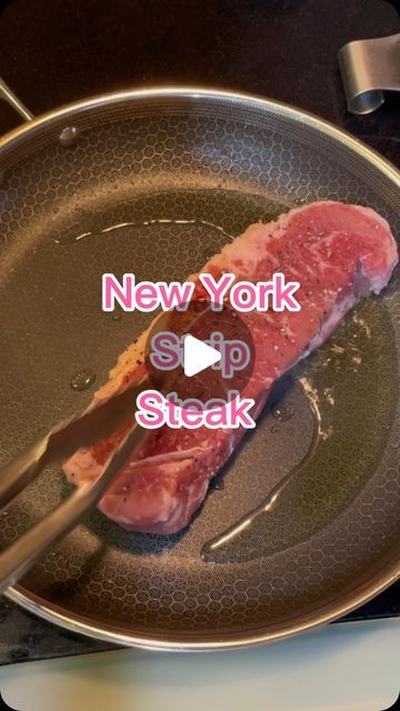 New Strip Steak Recipes, How To Cook Strip Steak, Pan Seared Ny Strip Steak, Cooking New York Strip Steak In Pan, Ny Strip Steak Dinner Ideas, Ny Strip Steak Recipes Cast Iron, Medium Well Steak On Stove, Ribeye Steak Recipes Stovetop, Best Strip Steak Recipe