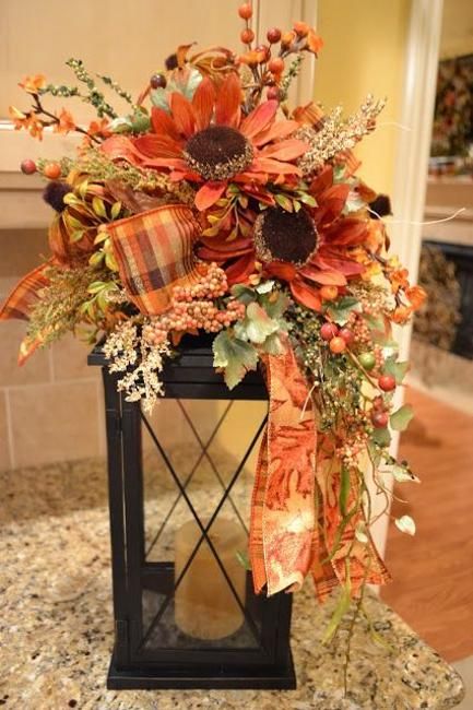 homemade halloween decorations and thanksgiving centerpiece ideas Fall Lanterns, Fall Decorating Ideas, Deco Nature, Fall Wedding Centerpieces, Fall Arrangements, Fall Thanksgiving Decor, Fall Deco, Autumn Decorating, Thanksgiving Centerpieces