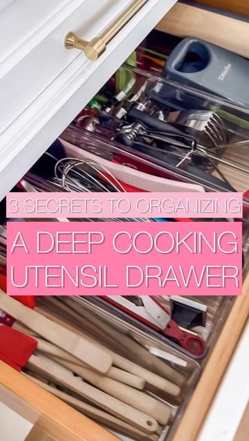 Deep Kitchen Drawer Organization, Kitchen Drawer Organization Utensils, Cooking Utensil Organization, Utensil Drawer Organization, Utensil Drawer, Utensil Organization, Kitchen Drawer Organization, Cooking Utensil, Kitchen Drawers