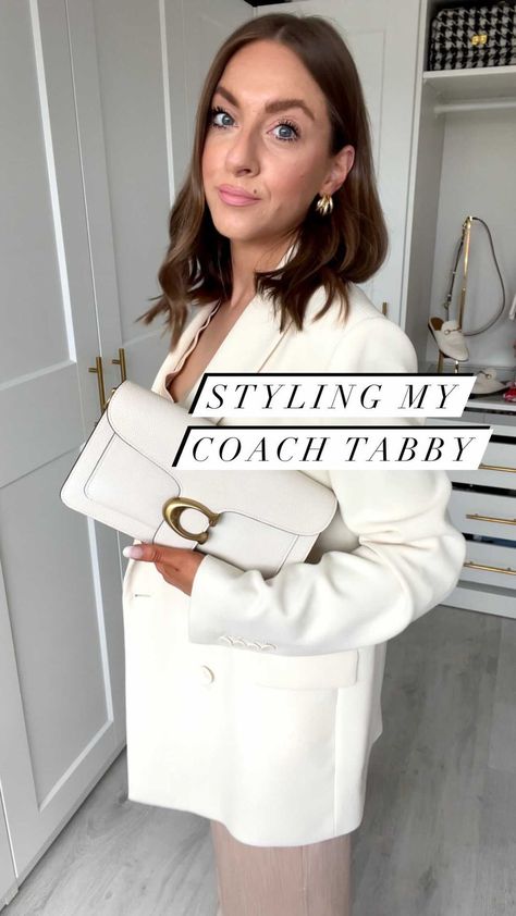 Coach Tabby 26 Outfit White, Coach Tabby 20 Outfit, Tabby Coach Bag, Coach Crossbody Bag Outfit, Coach Tabby 26 Outfit, Coach Bag Outfit Style, Coach Tabby Outfit, Coach Tabby Bag, Missy Elz